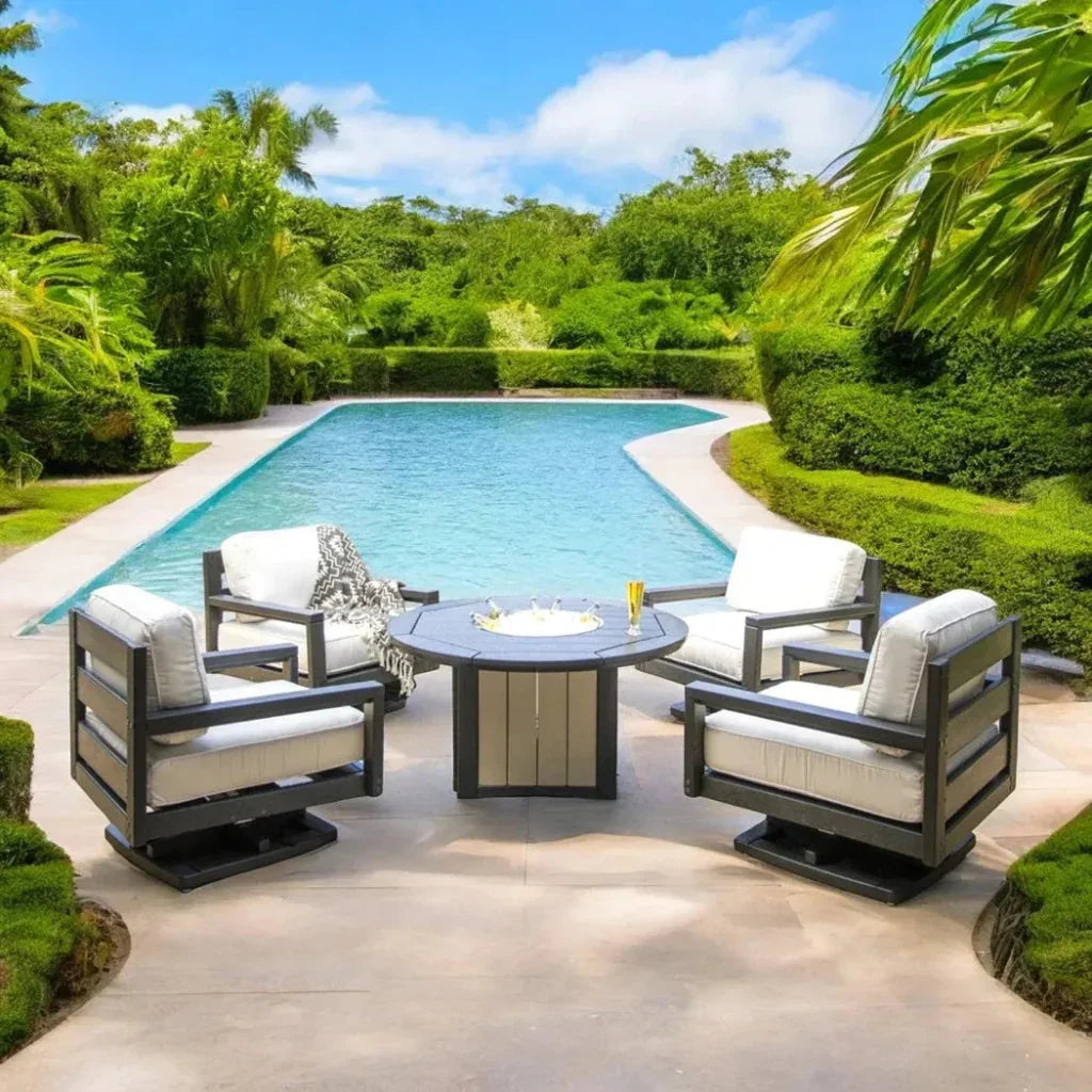 Palm Beach Poly Outdoor Swivel Rocker Chair Sunbrella