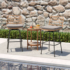 2-Piece Patio Swivel Bar Stools with Cushions