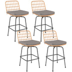 2-Piece Patio Swivel Bar Stools with Cushions