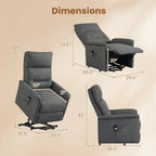 Power Lift Recliner Chair for Elderly with Remote Control and Side Storage Pocket