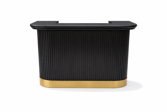Prohibition Series 60" Cocktail Bar, Matte Black / Brass by RAM Game Room