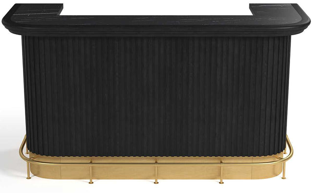 Prohibition Series 84" Cocktail Bar, Matte Black / Brass by RAM Game Room