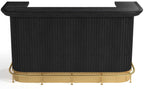 Prohibition Series 84" Cocktail Bar, Matte Black / Brass by RAM Game Room