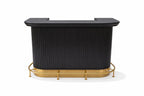 Prohibition Series 60" Cocktail Bar, Matte Black / Brass by RAM Game Room