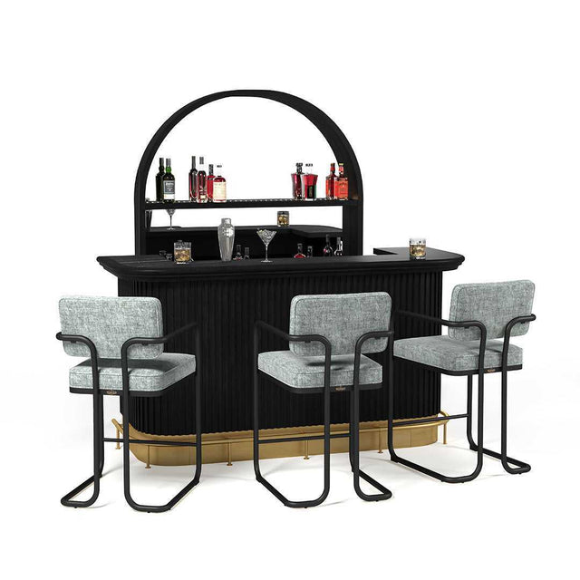 Prohibition Series Back Bar, Matte Black by RAM Game Room