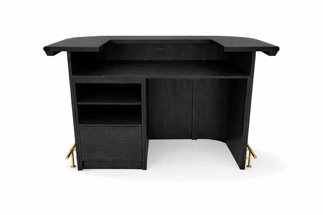 Prohibition Series 60" Cocktail Bar, Matte Black / Brass by RAM Game Room
