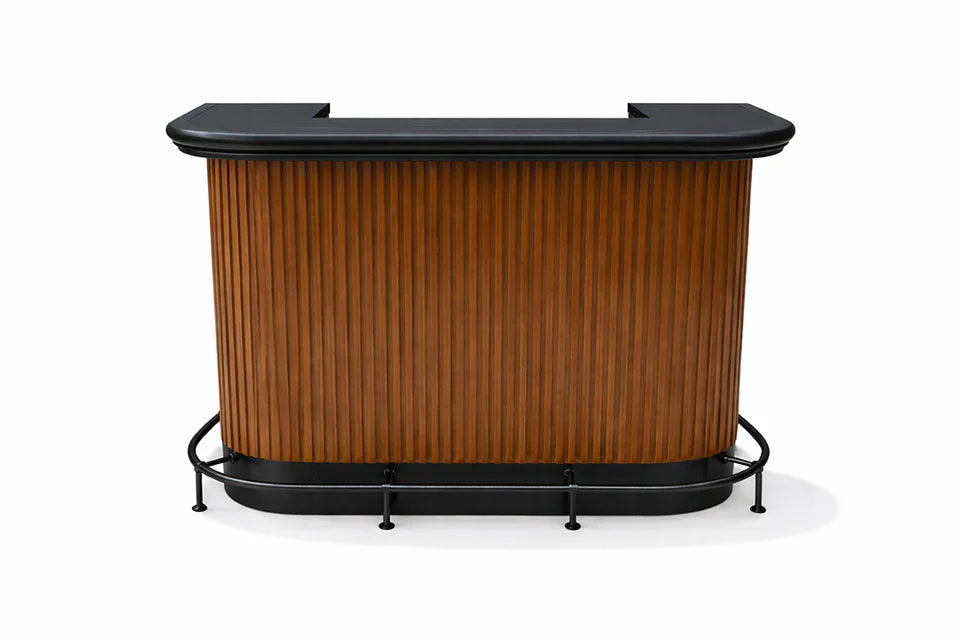 Prohibition Series 60" Cocktail Bar, Matte Walnut / Black by RAM Game Room
