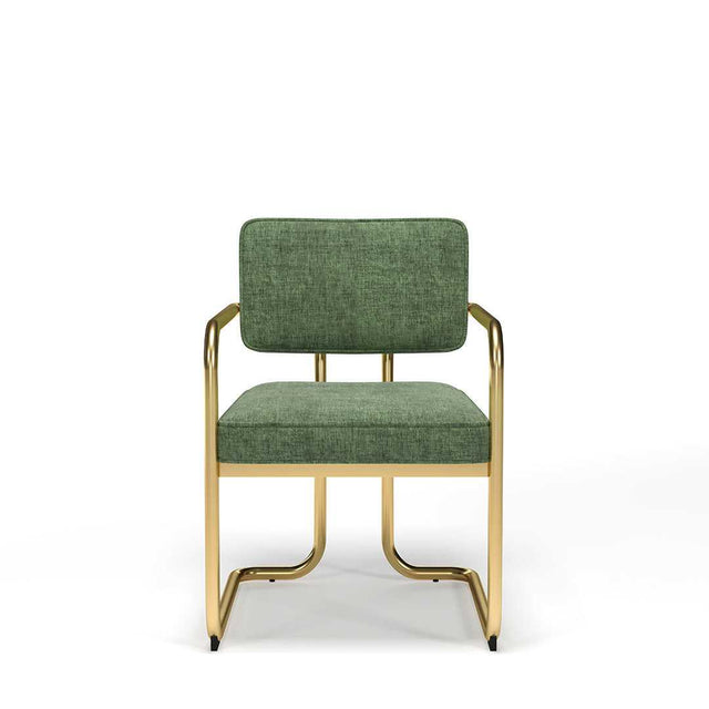 Prohibition Series Game / Dining Chair, Vintage Green (Brass Frame) by RAM Game Room