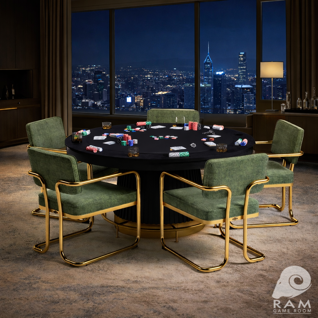 Foot Rail for Prohibition 60" Poker Table, Brass by RAM Game Room