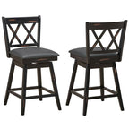 Black Wood Counter Height Swivel Bar Stools