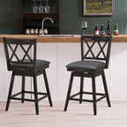 Black Wood Counter Height Swivel Bar Stools