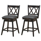 Black Wood Counter Height Swivel Bar Stools