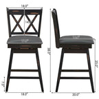 Black Wood Counter Height Swivel Bar Stools