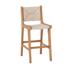 Outdoor Counter-Height Bar Stool with Woven Paper Rope Seat