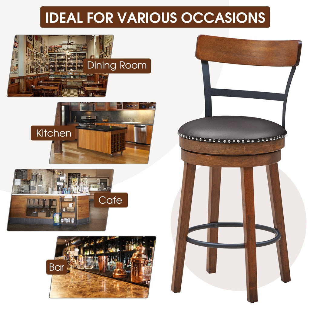 Swivel Counter-Height Bar Stools - Set of 2