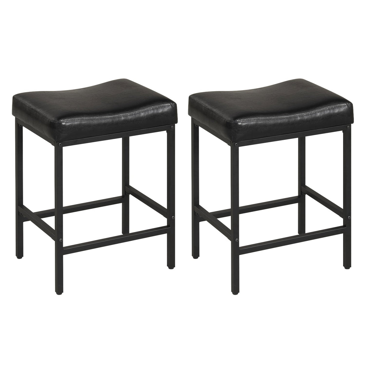 Set of 2 25 Inch Counter Height Bar Chairs for Kitchen Island