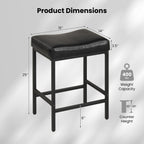 Set of 2 25 Inch Counter Height Bar Chairs for Kitchen Island