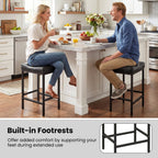 Set of 2 25 Inch Counter Height Bar Chairs for Kitchen Island