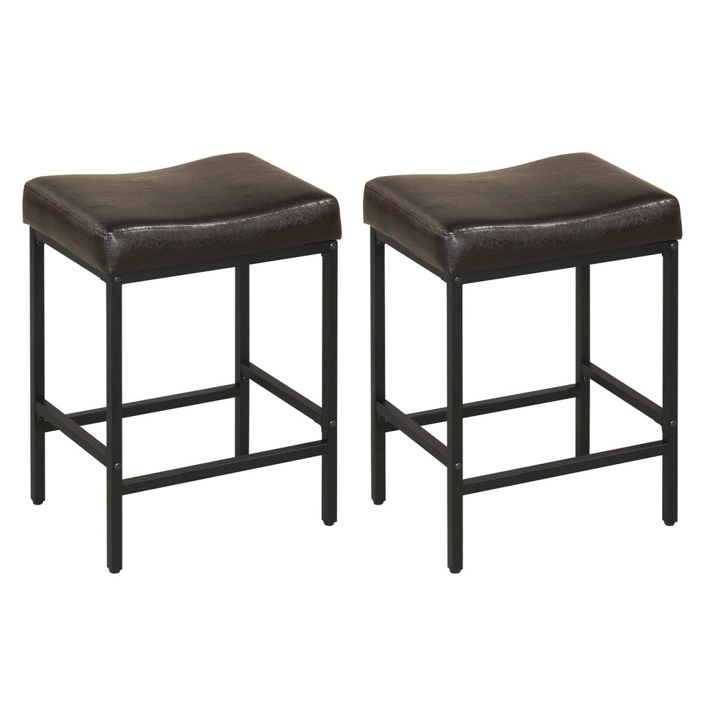 Set of 2 25 Inch Counter Height Bar Chairs for Kitchen Island