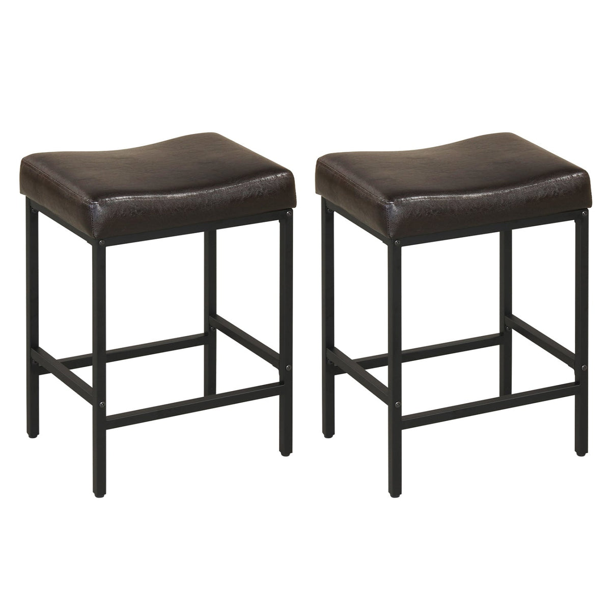 Set of 2 25 Inch Counter Height Bar Chairs for Kitchen Island