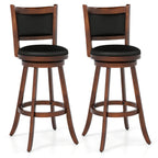2-Piece Swivel Bar Stools with Hardwood Frame