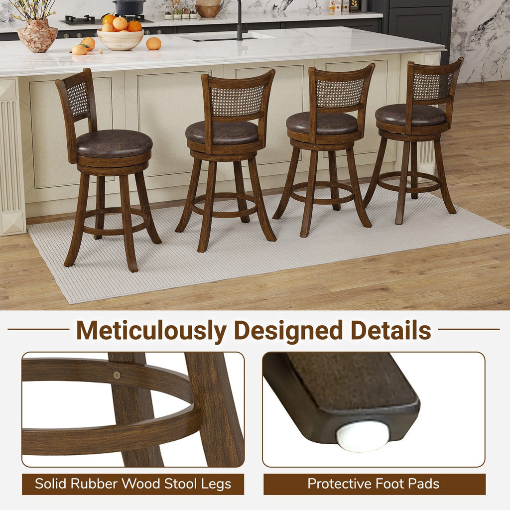 25" Swivel Bar Stools with Leathaire Upholstery - Set of 2