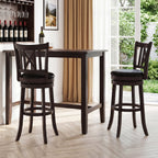 Swivel Bar Stools with Hollowed Backrest - Set of 2