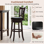 Swivel Bar Stools with Hollowed Backrest - Set of 2