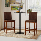2-Piece Walnut Counter-Height Bar Stools with Rubberwood Legs