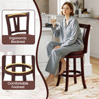 2-Piece Counter-Height Swivel Bar Stools with High Backrests