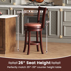 2-Piece Counter-Height Swivel Bar Stools with High Backrests