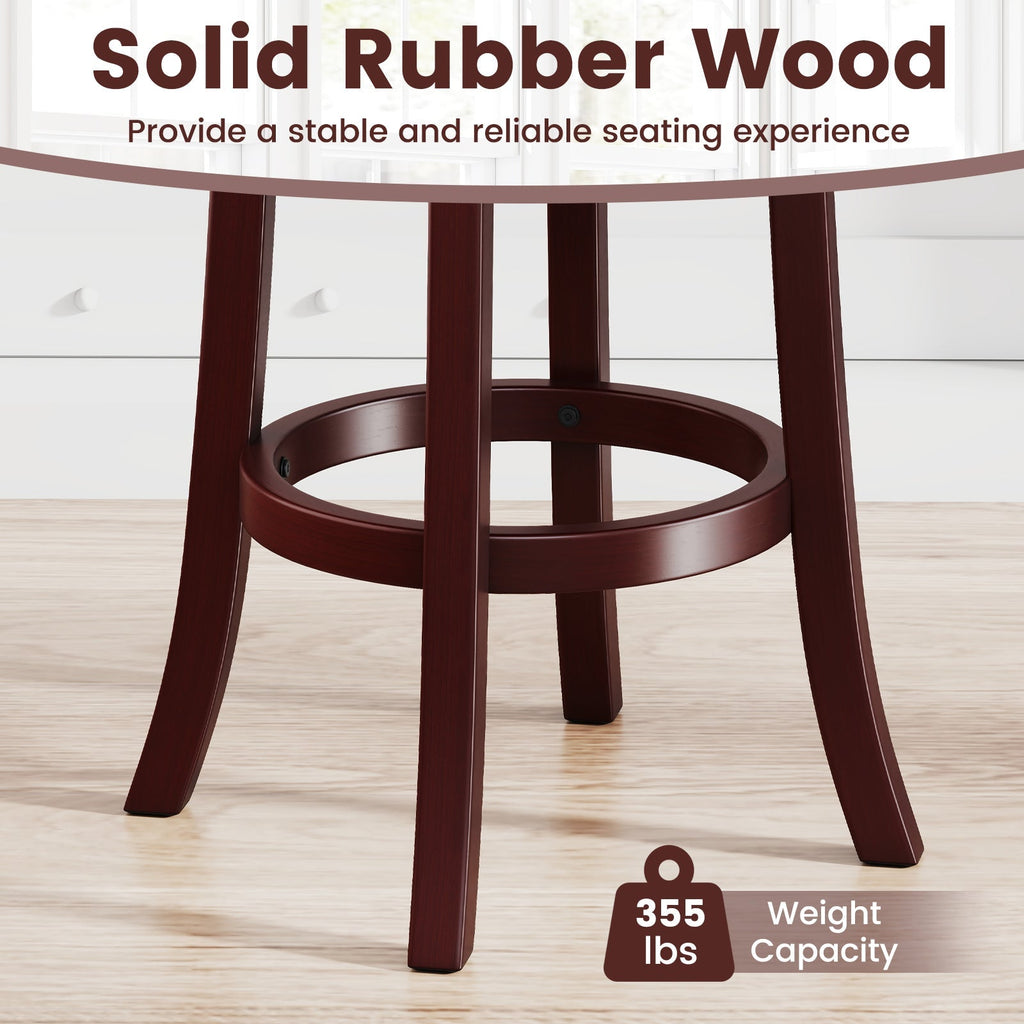 2-Piece Counter-Height Swivel Bar Stools with High Backrests