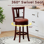 2-Piece Counter-Height Swivel Bar Stools with High Backrests