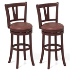 2-Piece Counter-Height Swivel Bar Stools with High Backrests