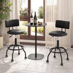 Adjustable-Height Swivel Bar Stools with Backrest