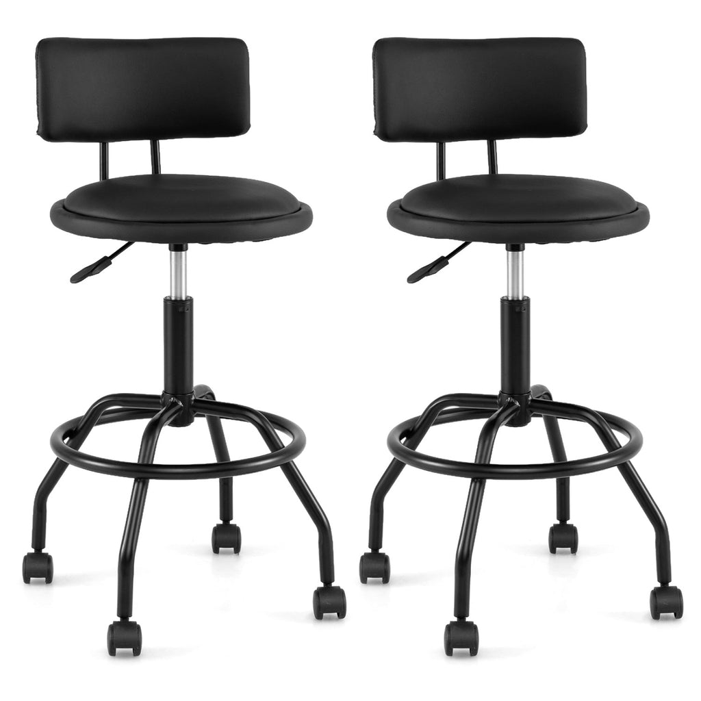 Adjustable-Height Swivel Bar Stools with Backrest