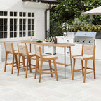 2-Piece Outdoor Counter-Height Bar Stools with Woven Paper Rope Seats