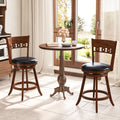 Swivel Bar Stools with Rubber Wood Frame - Set of 2