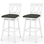 2-Piece Swivel Bar Stools with Backrests and Upholstered Cushions