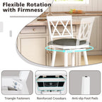 2-Piece Swivel Bar Stools with Backrests and Upholstered Cushions