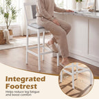 2-Piece Upholstered Bar Stools with Rubberwood Frames