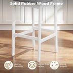 2-Piece Upholstered Bar Stools with Rubberwood Frames