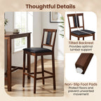 2-Piece Upholstered Bar Stools with Rubberwood Frames