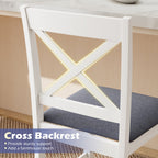 Set of 2 X-Back Bar Stools with Upholstered Cushioned Seats