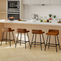 24" Industrial Bar Stools with Low Back - Set of 4