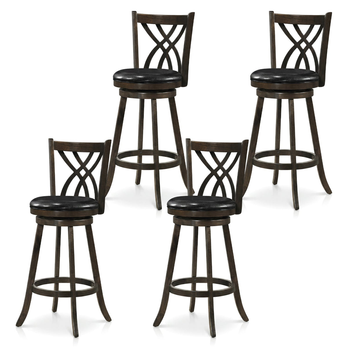 Counter Height Bar Stools Set of 4 with Swivel Seat