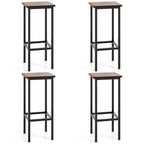 Set of 4 Bar Stool Set 26 Inch Bar Chair with Metal Legs and Footrest