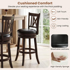 Swivel Bar Stools Set of 4 with Backrest and Footrest