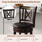 Swivel Bar Stools Set of 4 with Backrest and Footrest