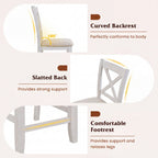 Counter Height Bar Stools Set of 4 with Footrest - White